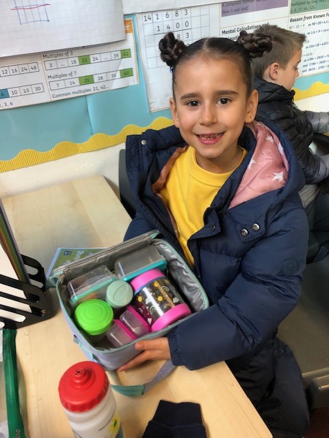 Reusable plastic boxes in lunchbox